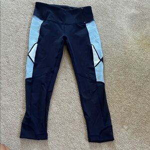 CALIA Navy and Light Blue Athletic capri leggings, size xs